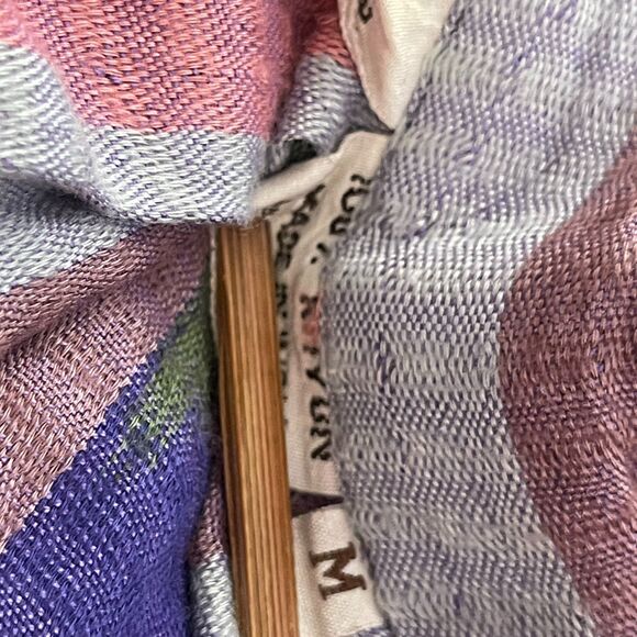 Vintage Sarah Arizona Sz M Rayon Boho Maxi‎ Skirt Southwest Ikat Stripe Pleated - Picture 12 of 16